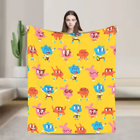 The Amazing World Of Gumballs Flannel Blanket Warm Soft Throw Blanket for Outdoor Airplane Travel Fu