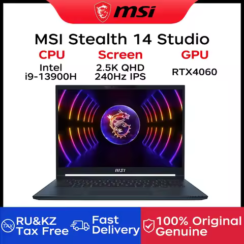 2023 MSI Stealth 14 Studio Gaming Laptop 14 Inch 2.5K QHD 240Hz IPS Screen Notebook i9-13900H 16GB 1