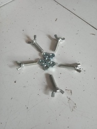 wing bolt+mur galvanis m6x20 isi 10pc