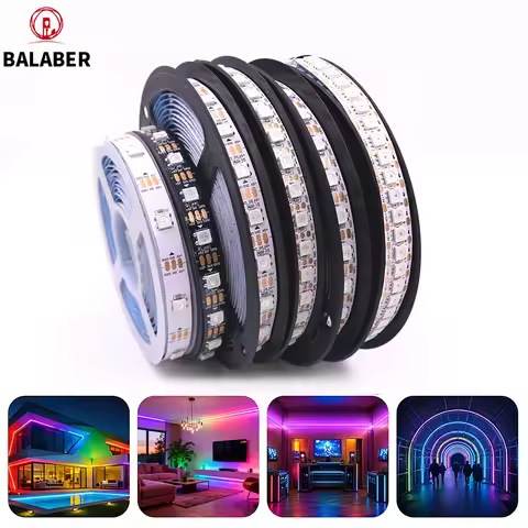 WS2812B Led Strip 5v 30/60/74/96/144 Leds Smart RGB Pixel Strip Black/White PCB IP30/65/67 WS2811 IC