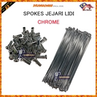 SPOKES AND NIPPLES SPOKE CHROME EX5 LC135 KRISS WAVE125 RXZ Y125Z - JEJARI SPOKE LIDI 155 157 161 16