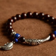 【鯉躍】天然小葉紫檀青金石純銀錦鯉手鏈