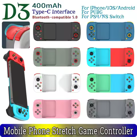D3 Mobile Phone Stretch Game Controller 400mAh For PUBG for PS4/NS Switch Type-C Interface for iPhon