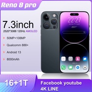 【CODส่งฟรี】Reno 8 Pro โทรคัพท์มือถือ 5G 7.3 นิ้ว เต็มหน้าจอ โทรศัพท์ 16GB RAM+512GB ROM มือถือราคาถูก เมนูภาษาไทย