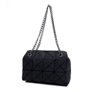 Matte Black Issey Miyake BAOBAO Double Chain Sling Tote Bag / Shoulder Bag