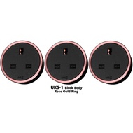 Line8 UKS-1 Power Track British Premium Socket Unit (Black Body) (PACK OF 3)