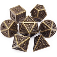 Haxtec DND Metal Dice Set 7PCS D&D Dice of D20 D12 D10 D8 D6 D4 Compatible with Dungeons and Dragons