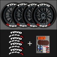 Toyo R888R 3D Tire Letter Sticker Rubber Tyre Decal Waterproof Wheel Sidewall Lettering Racing Style