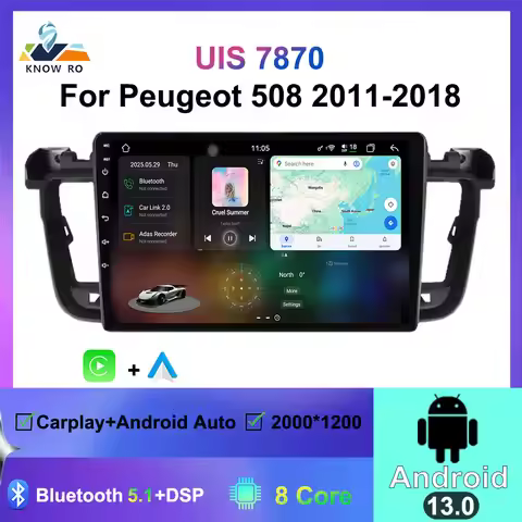 KNOWRO Android 13 UIS7870 Carplay Galicia Portuguese Indonesia Car Multimedia Player Berserk For Peo