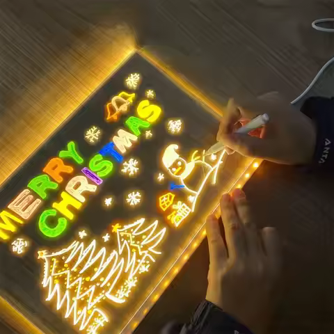 Drawing Board Light Up Acrylic Message Board Rewritable DIY Children's Glowing Drawing Board Message