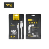 Rexi KA02-C 2 Meter Type-C Data Cable, Long Fast Charging Flat Data Cable 2M KA02c