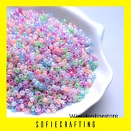 SOFIECRAFTING (50 grams) MIX COLOR GLOSSY CEYLON SAND BEADS 8 oz 3 mm/ BEADWORKS CRAFT MATERIAL