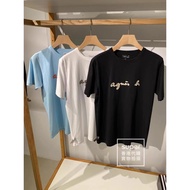 Agnes-b's new HOMME classic brand printed logo short sleeved T-shirt