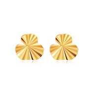 SK Jewellery 916 Frilled Clover Gold Earrings