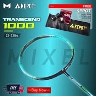 [READY STOCK]KEPOT BADMINTON RACKET RACQUET RAKET TRANSCEND 1000 Original 22-32lbs FREE K66 String T