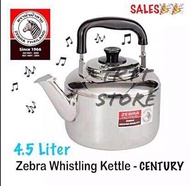 TKTT Zebra 4.5 Liter CENTURY Stainless Steel Whistling Kettle/ SUS 304 Stainless Steel Kettle/ 100% 