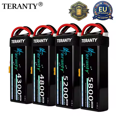 TERANTY 2S 3S 4S 6S 120C 4300/4600/4800/5200/5500/5800mah Graphene Lipo Battery With T XT60 XT90 EC5