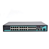 Gigabit poe network switch 24 port 10/100/1000mbps poe and 2 RJ45 uplink 1 SFP PoE switch for camera