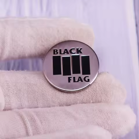 Black Flag Logo Pin Brooch Punk Rock Badge