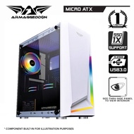 Casing PC Gaming CPU Armageddon Nimitz N5 Aurora White / Black Micro ATX / Mini ITX Kaca Samping / Tampered Glass Side Casing Gaming Murah