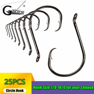 7385 Series Octopus Fishing Hooks High Carbon Steel Single Circle Fishhook Barbed Carp Hook 25PCS Fi