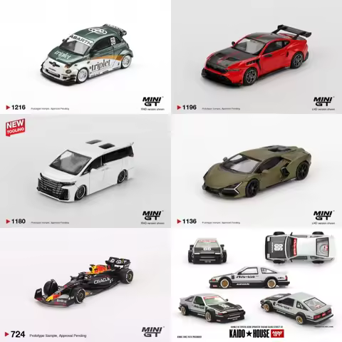 MINI GT 1:64 F1 RB19 Vellfire 40 Revuelto Abarth 595 LB-WORKS AE86 Mustang GTD Diecast Model Car