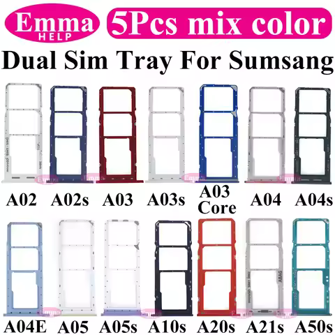 5Pcs SIM Card Adapter Drawer For Samsung Sim Card Reader Holder SIM Card Tray Holder Slot A01 A02s A