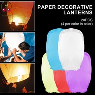 20Pcs Paper Lantern White Chinese Lantern Multicolor Chinese Paper Lantern Decorative Paper Flying L