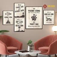 Combo 5 Bức Tranh Động Lực gỗ treo tường slogan tạo động lực trang trí văn phòng làm việc công ty