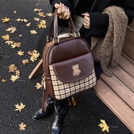 TianCaiYiFei large-capacity bag Female 2024 All-Match Bear Backpack Retro Autumn Winter Portable Sho