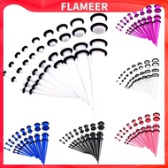 [FlameerMY] 18Pcs Gauges Kit Tapers and Plugs Acrylic Tunnels 14G-00G Ear Stretching Set for