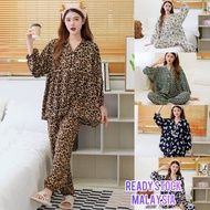 Baju Tidur Plus Size Cotton Silk Printed Pyjamas Set Baju tidur Wanita Sleepwear Pyjamas Baju Tidur Wanita