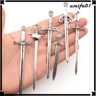 [Umifa] 6pcs Knight Sword Pendants Swords Miniature Long Sword for DIY Craft Necklace Jewelry Making