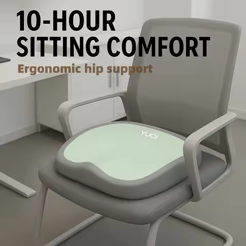 10-hour ergonomic memory foam office chair cushion - adjustable hip and lumbar support, suitable for