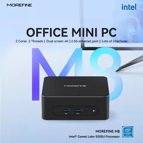 MOREFINE M8 Mini PC Intel 5205U up to 1.9GHz Windows 11 pro 16G RAM 512G SSD 4K@60 WiFi 5/BT 5.1 Lap