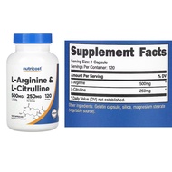 Nutricost Dual Amino Acid Complex Supplement L-Arginine 500mg & L-Citrulline 250mg Nutritional Welln