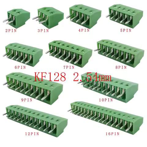 5/10PCS KF128 2.54mm Mini PCB Screw Terminal Blocks Connector 2P 3P 4P 5P 6P 7P 8P 9P 10P 12P 16P Te
