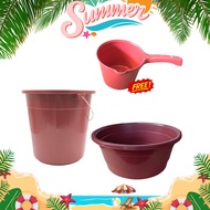 Emart Big Basin Laundry with 15L Water Pail and Water Dipper Bundle