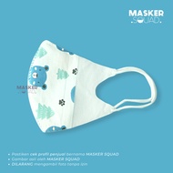 Masker Duckbill Anak 4-12 Tahun Motif Karakter 3D Mask-3Ply Isi 50pcs - Blue Bear