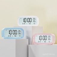 Clock Student Alarm Clock with Electronic Clock Creative Rechargeable Wake Up Temperature Humidity M