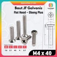 M4x40 JF Flat Head Bolts JF M4 x 40 Plus Screwdriver
