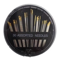 Jarum Jahit Tangan Kepala Emas/ Jarum Tajam/ 30 Assorted Golden Head Needles/ Hand Sewing Compact Ne