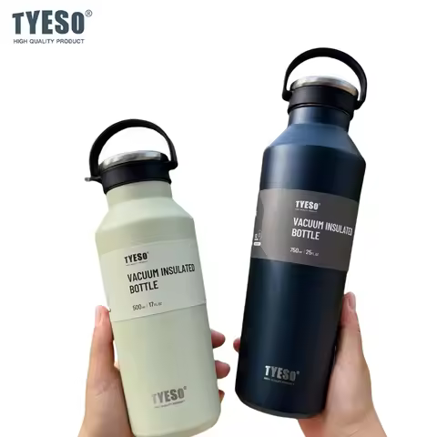 Tyeso 500ML Thermos Vacuum Insulated Water Bottle Durable Leak-Proof for Outdoor Sports Matte Finish