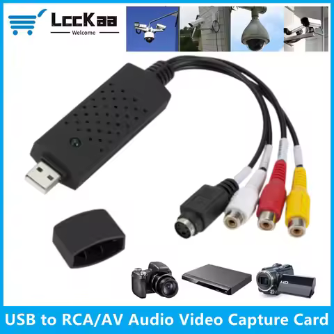 LccKaa USB Audio Video Capture Card Adapter with USB cable USB 2.0 to RCA Video Capture Converter Fo