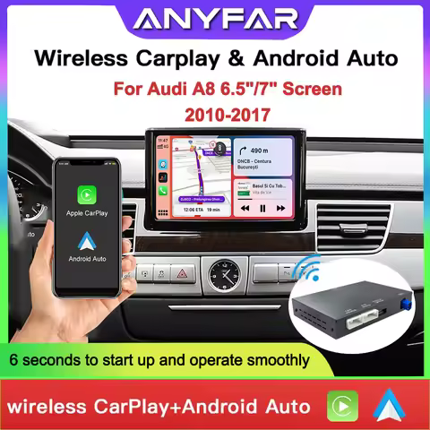 Wireless CarPlay Android auto for Audi A8 2010-2017 6.5"/7" Screen MMI 3G with CarPlay & Android Aut