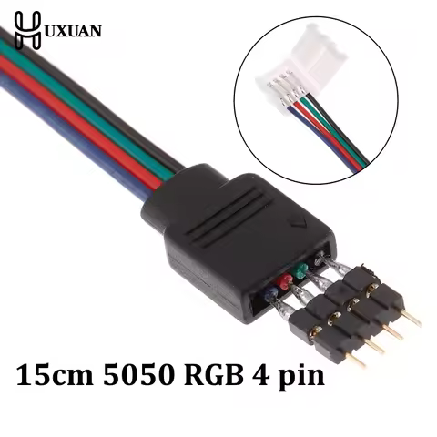 1Pcs 15cm 5050 RGB 4 pin LED Strip Light connectors Strip to Power Adaptor 4 Conductor 10mm Wide con