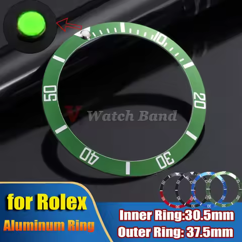 37mm Aluminium Alloy Ceramic Watch Bezel Insert Ring Slope for Rolex GMT Diving for Seiko for Watch 