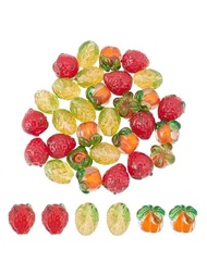 15 cuentas de vidrio hechas a mano con diseño de frutas, disponible en 3 tipos para hacer pulseras, collares y joyas DIY
