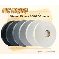 PVC Edging | 50/75mm × 100/200 Meter | Pagar | Pearl Cream | White | Light Grey | Dark Grey | Black