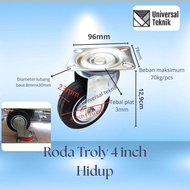 4" inch Rubber Trolley Wheels caster Wheels Trolley Display Case Wheels